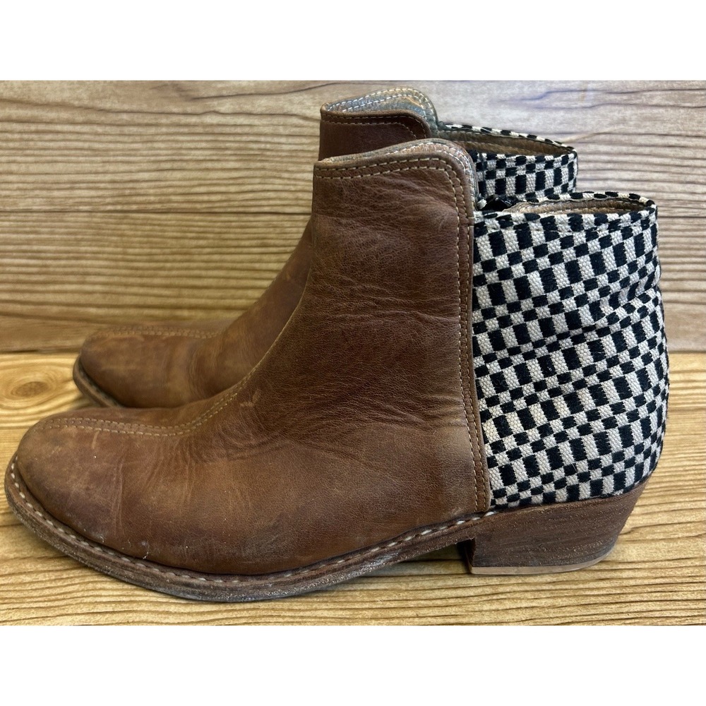 The Root Collective Espe Ankle Boots Womens 7 Handmade Chestnut Leather